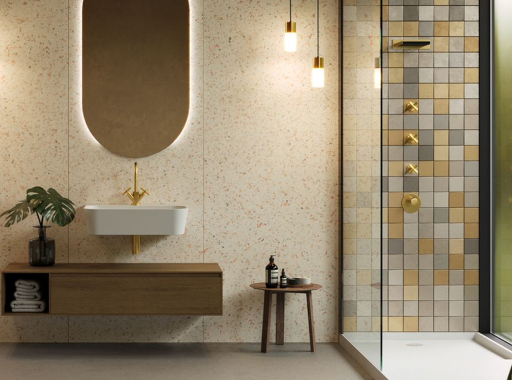 Modernes Badezimmer in Wien renoviert von Delphin Installateur